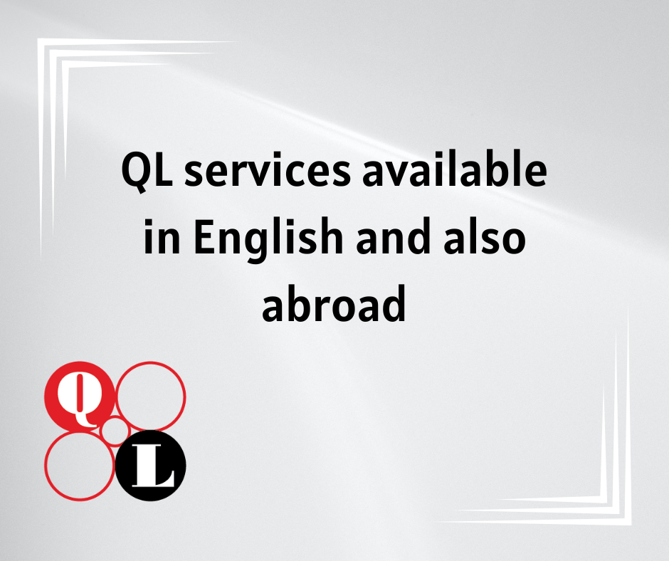 QL services available in English and also abroad